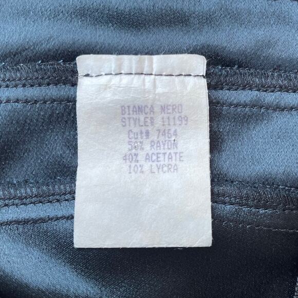 Bianca Nero Black Bandage Bodycon V Neck Stretch Slimming Dress - Small est. - Picture 4 of 12